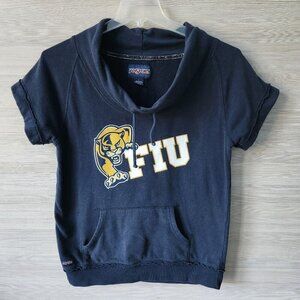Jansport Vintage Sweatshirt Large Cowl Neck Blue FIU Panthers Florida University